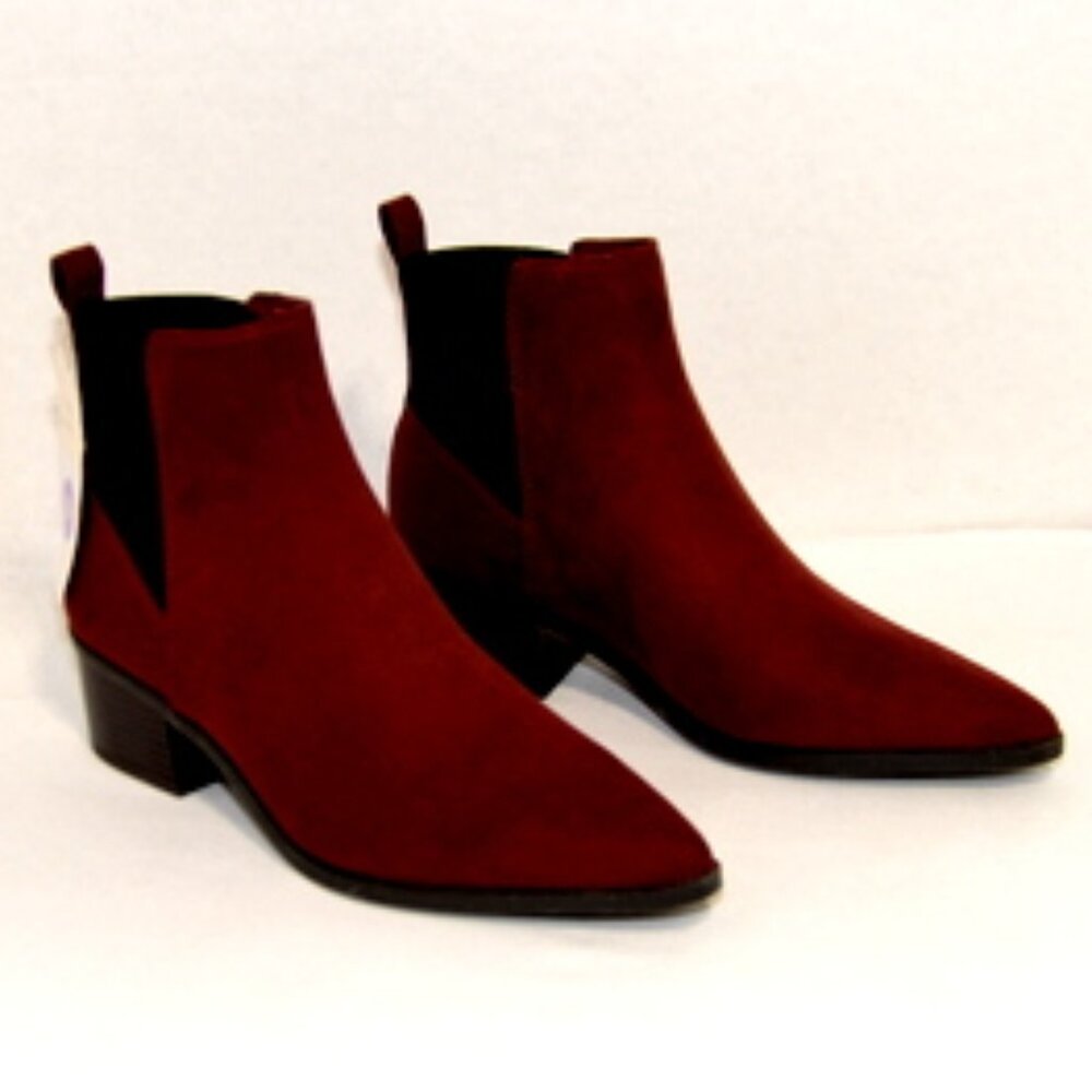 A New Day Women's Gwen Microfiber Chelsea Ankle Boots – Burgundy - Size: 6.5
